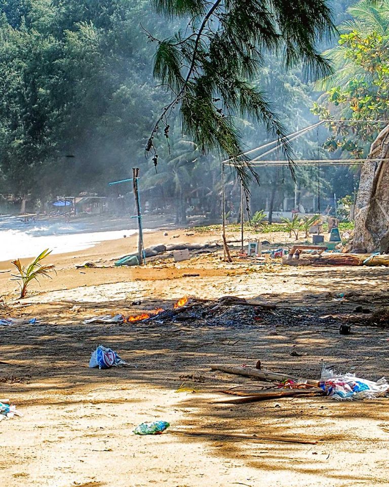 Kamala beach burning