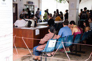 If you do not get a number, the queue starts at seat row number one.