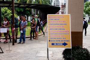 Prices for copy services inside the consulate.