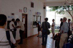 When your number is up, go to the 2 windows on the left hand side and pick up your Visa.