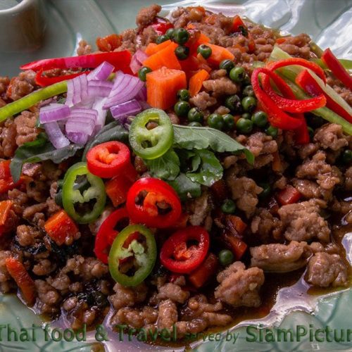 Stir fried pork with basil