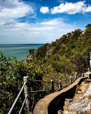 Over the top and on the way down to Laem Sala beach. Phraya-Nakhon-Cave-