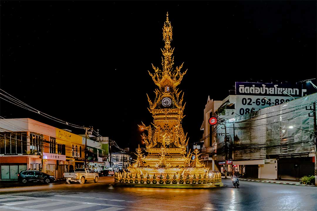 Chiang Rai Clock Tower by night